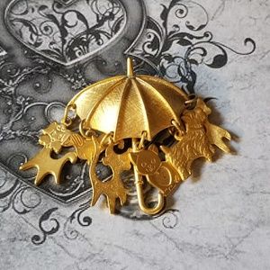 💚Amazing💜 VTG Umbrella Brooch